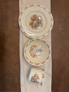 Royal doulton bunnykins Plate Bowl and Mug 1936